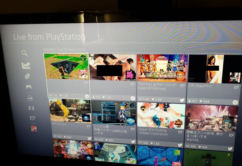 Gabe Montez said he and his kids saw the above (without black boxes) over the weekend when searching for Overcooked 2 videos in the PS4's Live from Playstation area.
